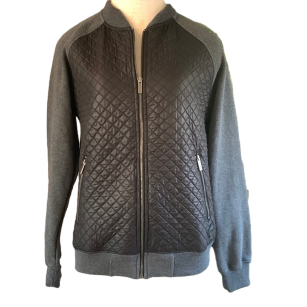 DARK2 Collection quilted dark grey and black small jacket